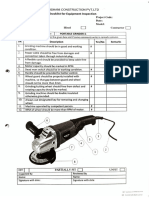 Grinder machine checklist.. 