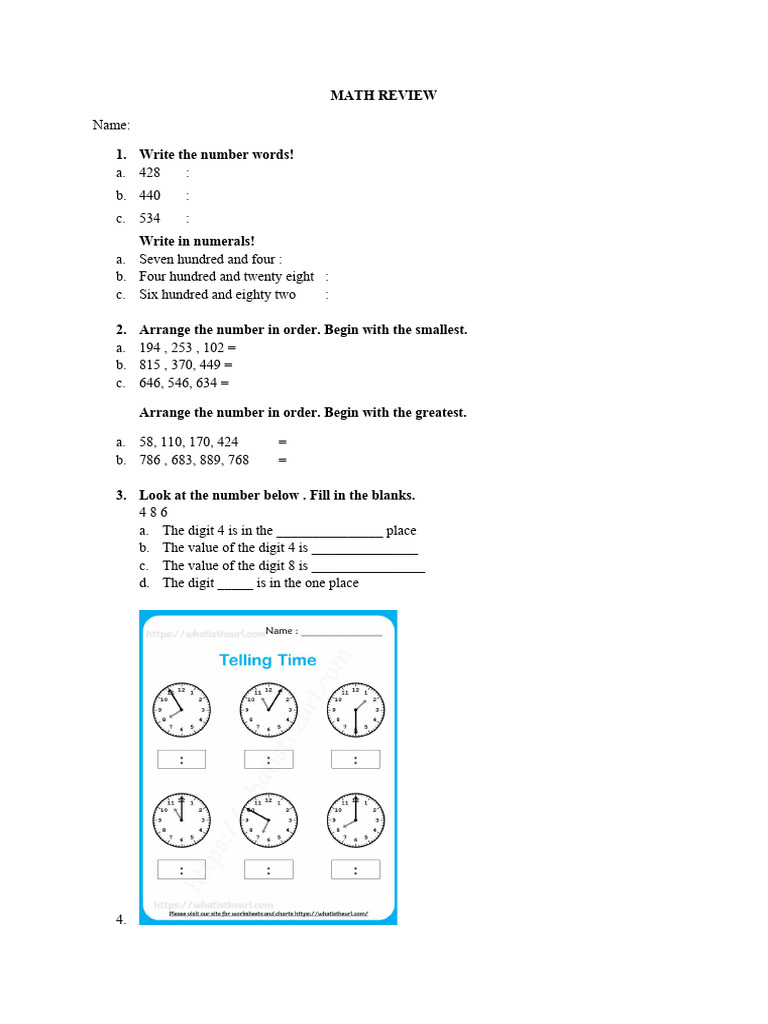 MATH REVIEW Midtest p3 2023 | PDF