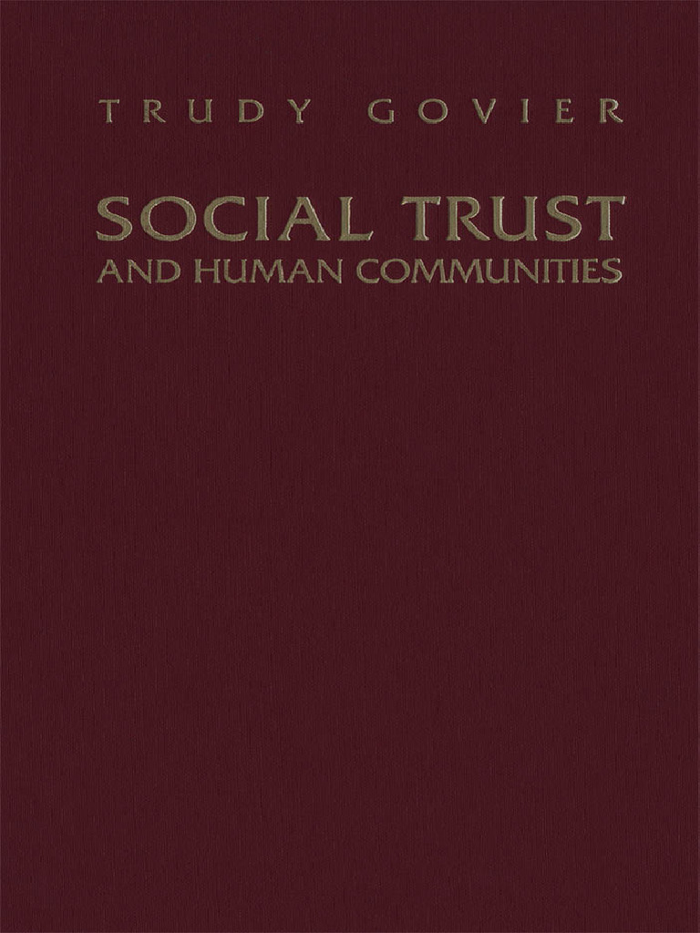 Social Trust and Human Communities 1997 | PDF | Intimate Relationships ...