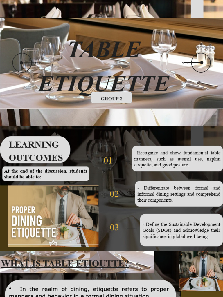 Group 2 Table Etiquette | PDF | Sustainability | Tableware