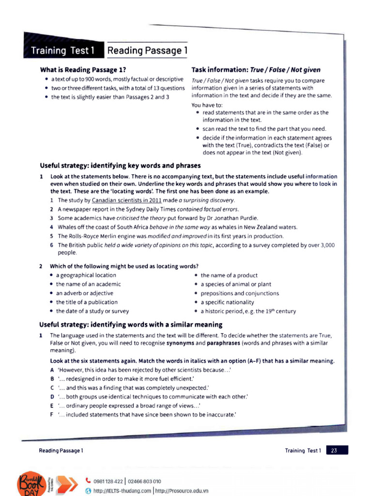 IELTS Trainer 2 TEST 1 Reading | PDF