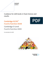 0648 Guidance For Skill Levels in Food Choices and Results (For Examination From 2023)