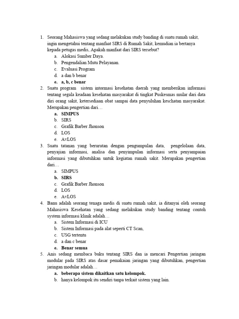Manfaat dan Pengertian SIRS di Rumah Sakit | PDF