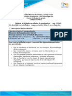 Guía de Actividades y Rúbrica de Evaluación - Unidad 1 - Fase 1 - Pitch de Abordaje Metodológico - Argumentación Idea de Investigación