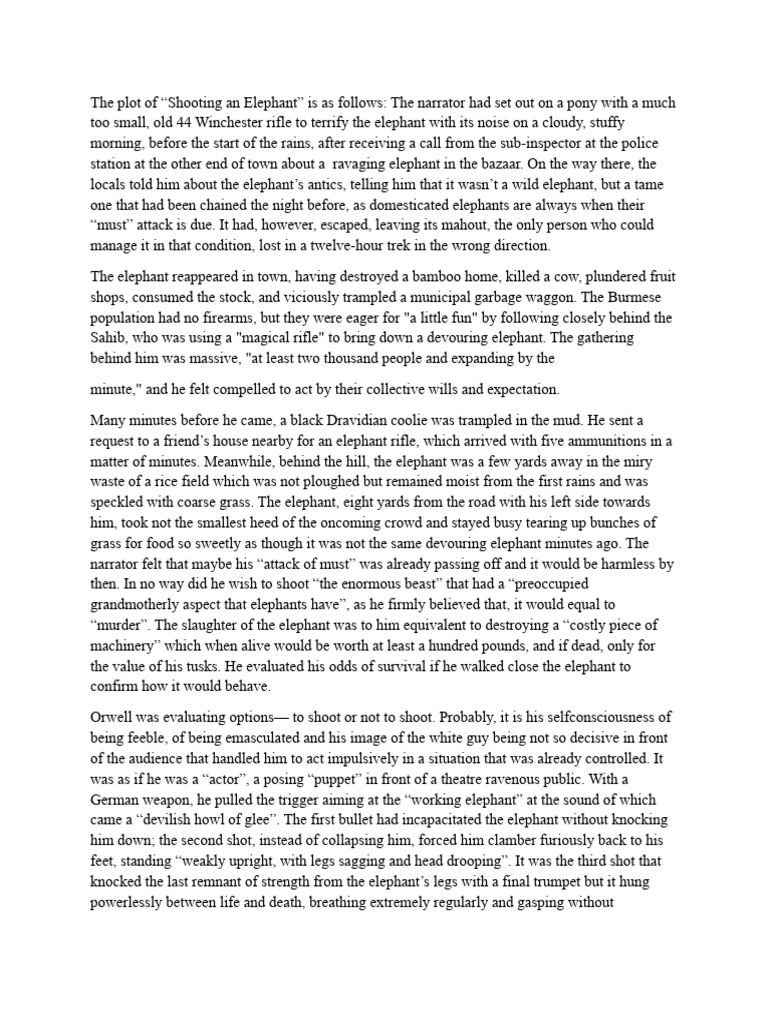 Plot Construction Pdf Elephant