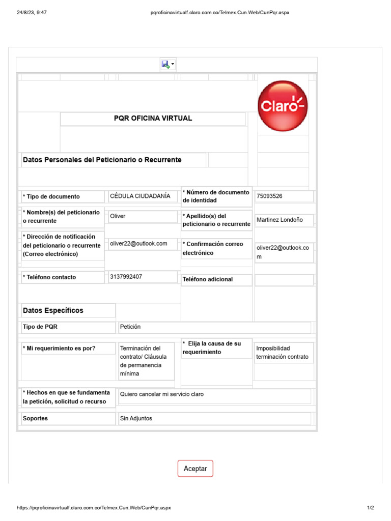 Clao Cancelacion | PDF | Informática