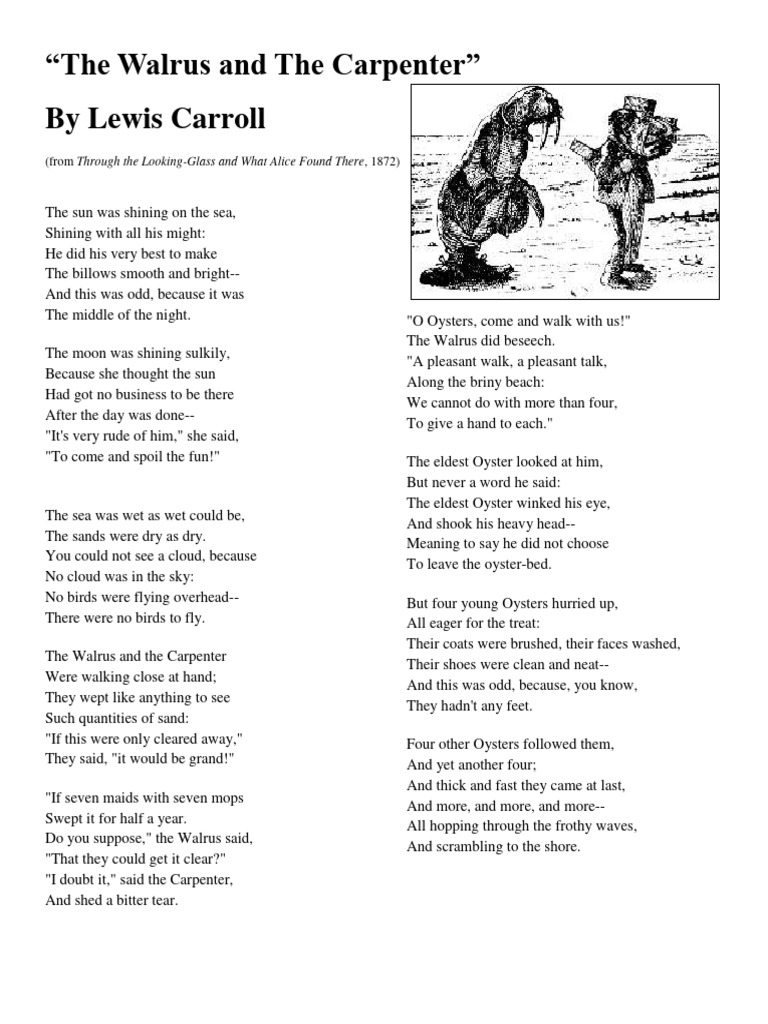 The Walrus and The Carpenter | PDF | Rhyme | Poetry