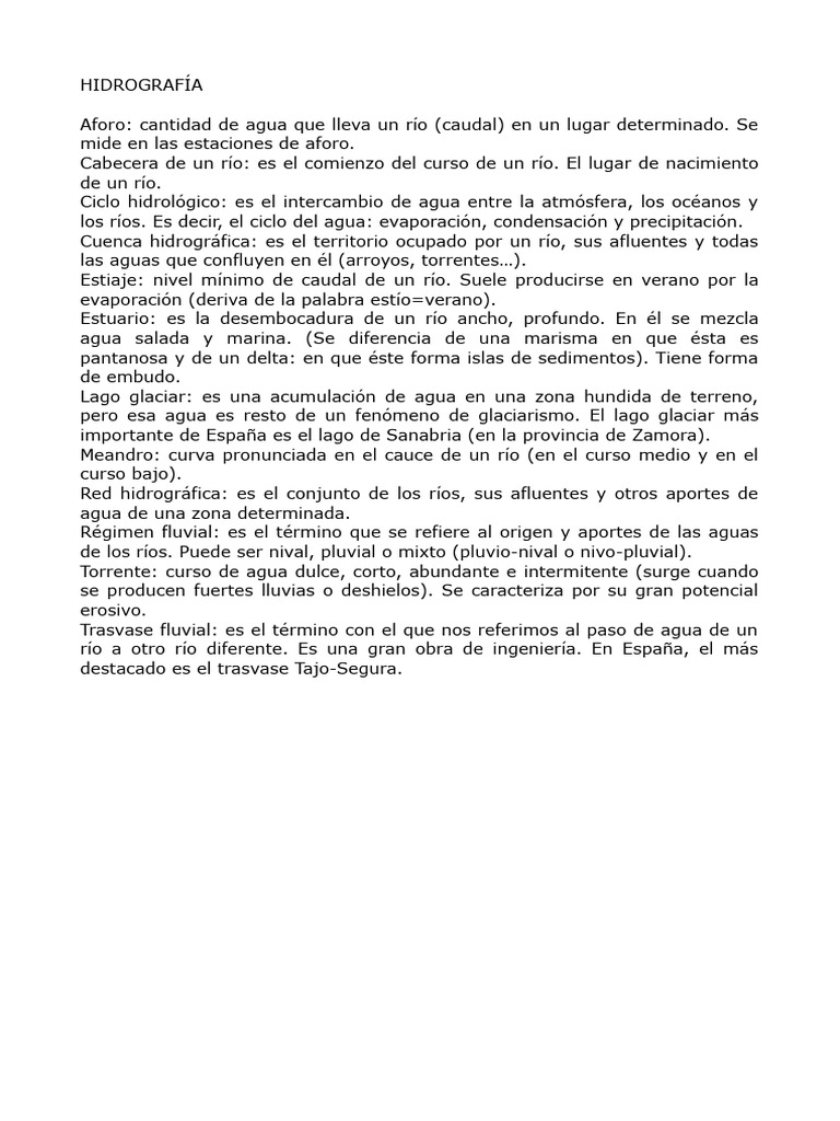 Glosario de términos hidrográficos | PDF