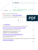 Brevet Blanc Math College Leclerc Saint Gaudens Mai 2021 Corrige