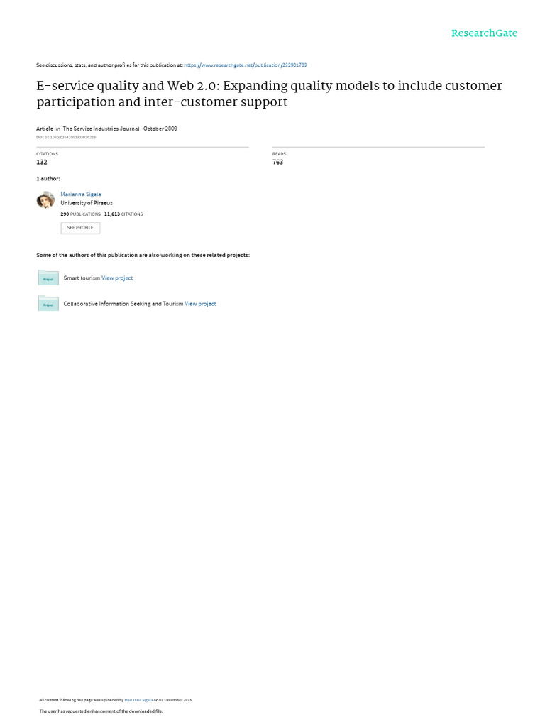 E-Service Quality and Web 2.0 Models | PDF | Web 2.0 | World Wide Web