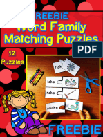 Word Family Matching Puzzles Word Family Matching Puzzles