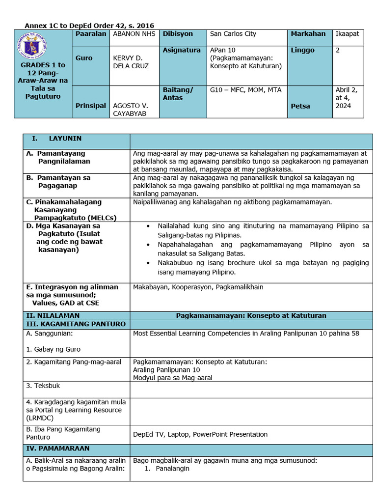 DAY2 - DLL AP10 Q4 Week1 | PDF