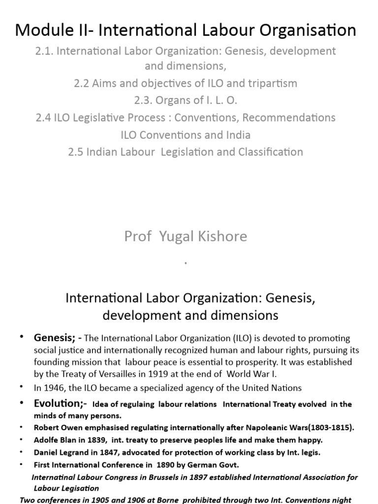 Overview of the ILO's Objectives and Structure | PDF | International ...