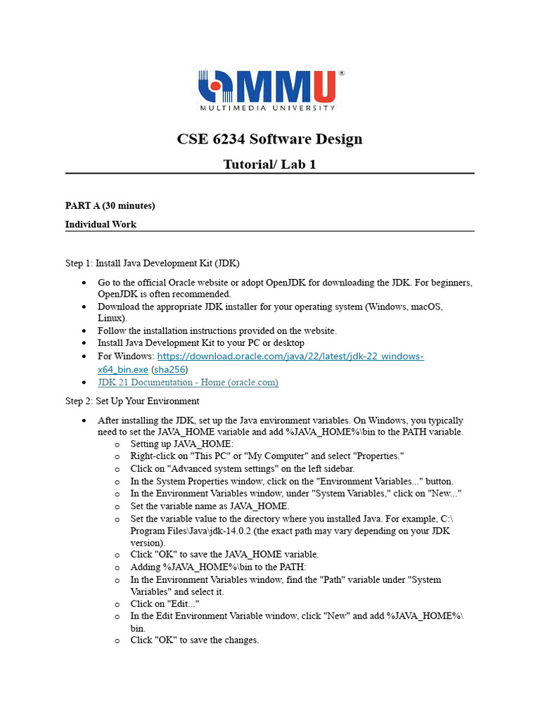 CSE6234 Tutorial 01 | PDF | Integrated Development Environment | Java ...