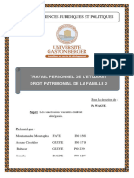 Tpe Droit Patrimonial de La Famille