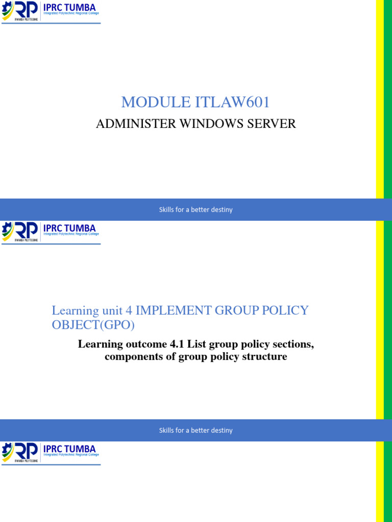 Administer Window Server LU4. | PDF | Group Policy | Active Directory