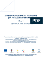 Analiza Performanţei Financiare Şi A Riscului Întreprinderii