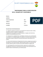 Declaración Responsable I Desafío BTT Fuenterrico 2021