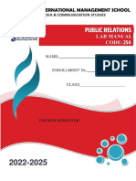 New - Public Relations Lab Manual - 2022-25