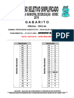 GABARITO TIPO 04 (Ensino Religioso) Definitivo