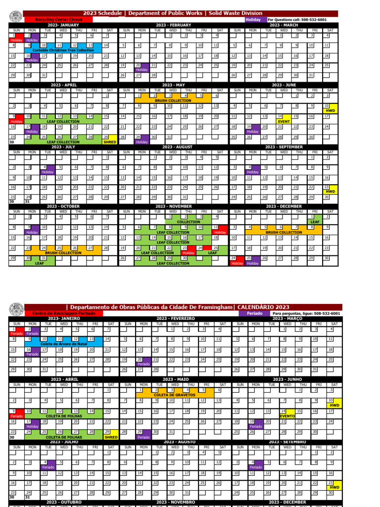 Sanitation Calendar 2023 PDF Waste Waste Management