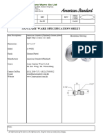 Sanitary Ware Specification Sheet
