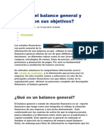 ¿Qué Es El Balance General y Cuáles Son Sus Objetivos ?