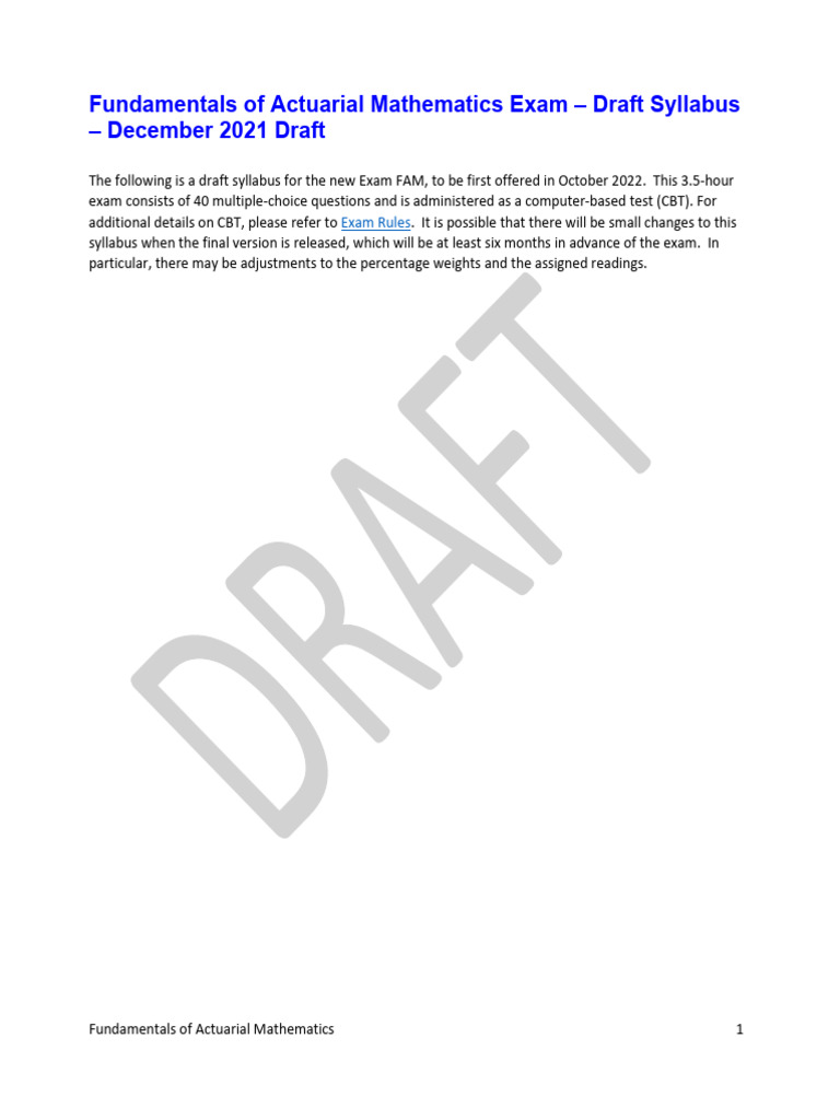 2021 Exam Fam Draft Learning Objectives PDF Insurance Option (Finance)