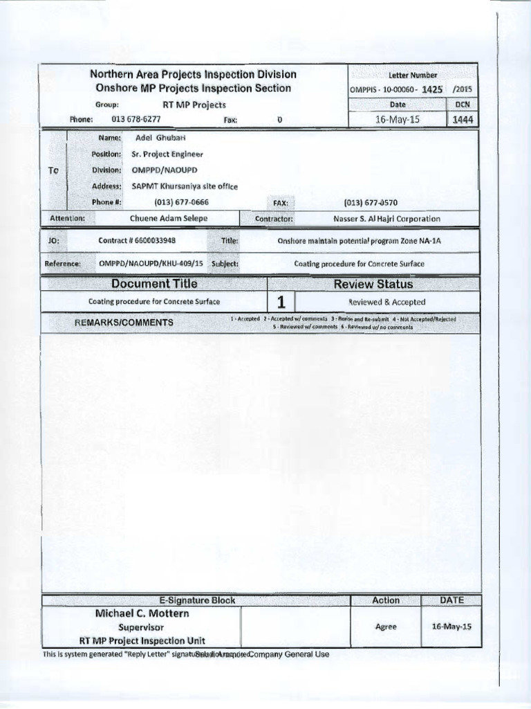 NSH-SAOMPP-QCP-CI-004 - 00 Coating Procedure For The Concrete Surface | PDF