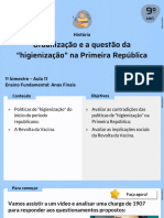 Urbanização e A Questão Da "Higienização" Na Primeira República