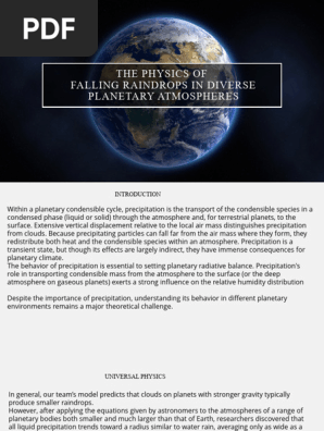 The physics of falling raindrops