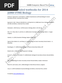 Biology Recommended Texbooks