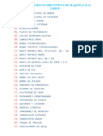 Plan de Mantenimiento Preventivo de Maquinas R-18 Indice