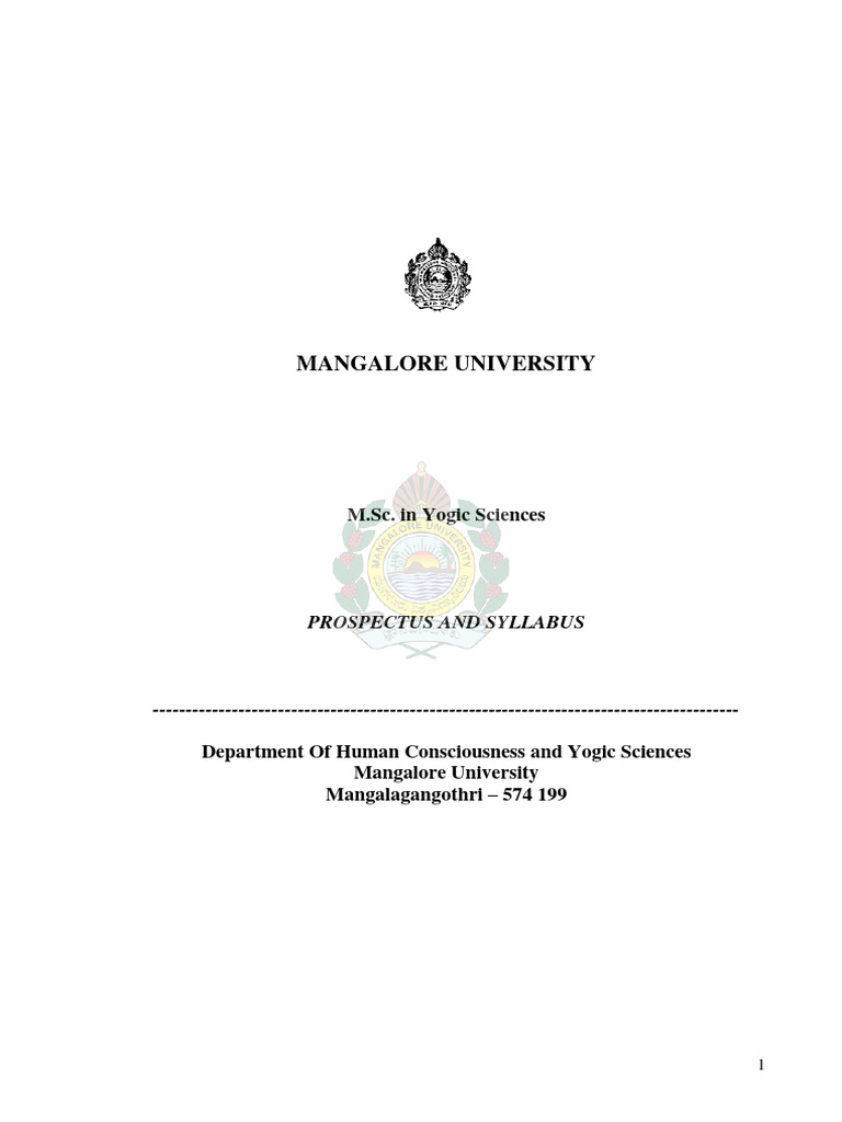 M.Sc. in Yogic Sciences Syllabus | PDF | Hatha Yoga | Asana