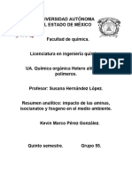 Resume Analítico Impacto de Las Aminas, Isocianatos y Fosgeno en El Medio Ambiente.