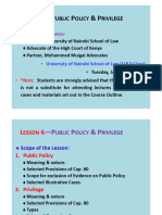 Lesson 6-Public Policy & Privilege