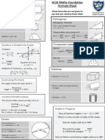 GCSE Formulae Sheet Foundation