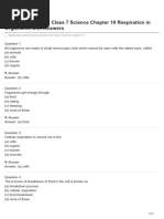 MCQ Questions For Class 7 Science Chapter 10 Respiration in Organisms With Answers