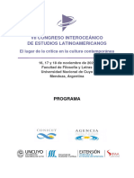 Congeso Interoceanico Programa