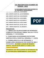 Requisitos Examen de Grado 2023