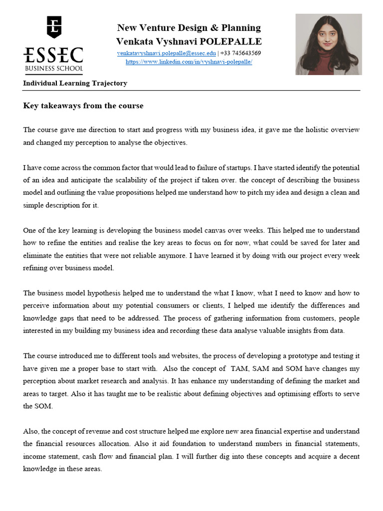 Individual Learning Trajectory Pdf Business Model Marketing Research