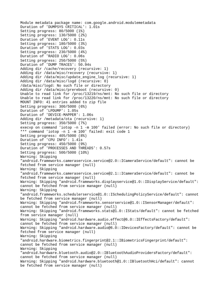 Android Module Metadata Log | PDF | Computer Science | Computer Engineering