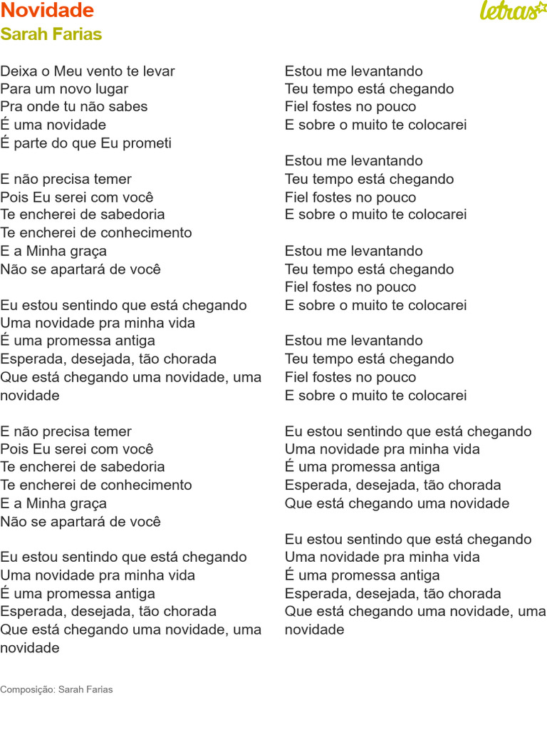 Letra da Música 