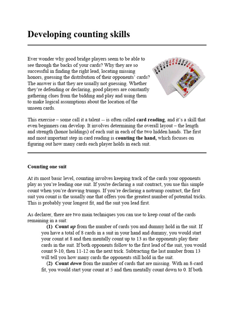Mastering Card Counting Techniques | PDF | Contract Bridge | Card Games