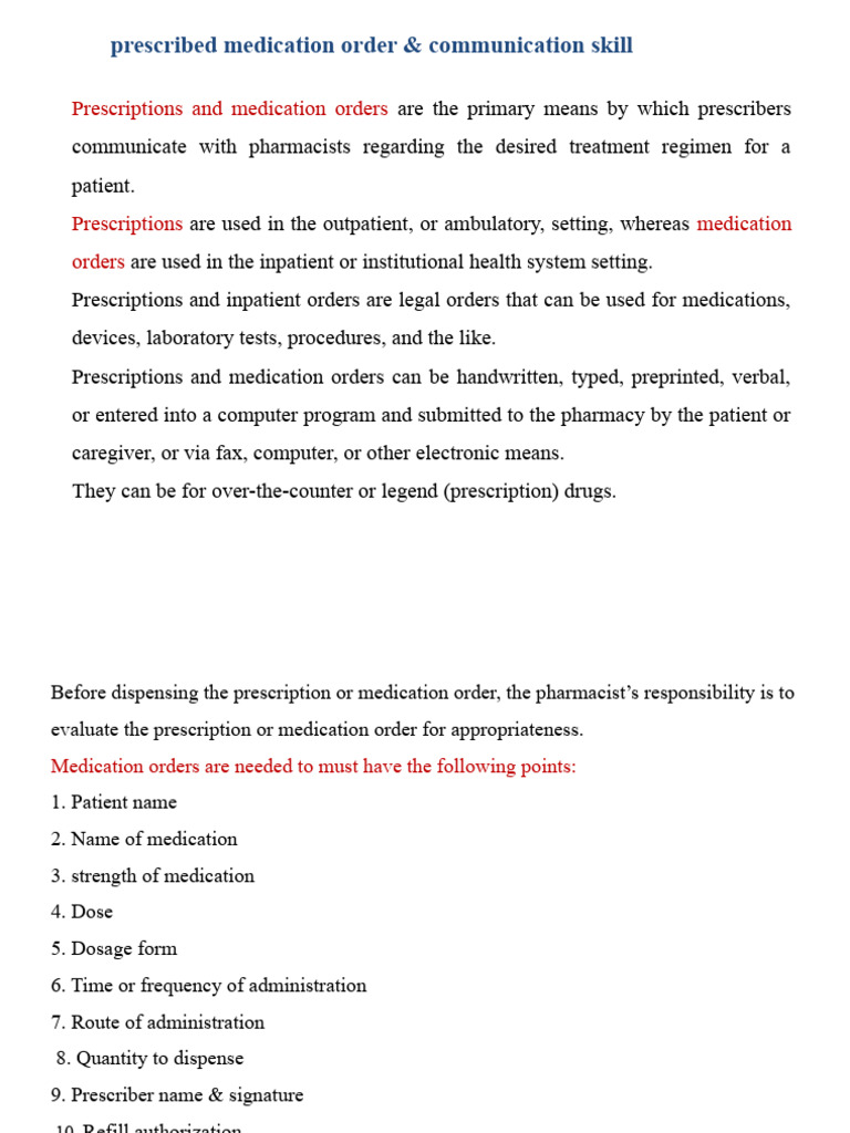 Prescribed Med. Order | PDF | Medical Prescription | Pharmacy