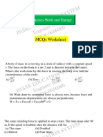 Work and Energy Worksheet