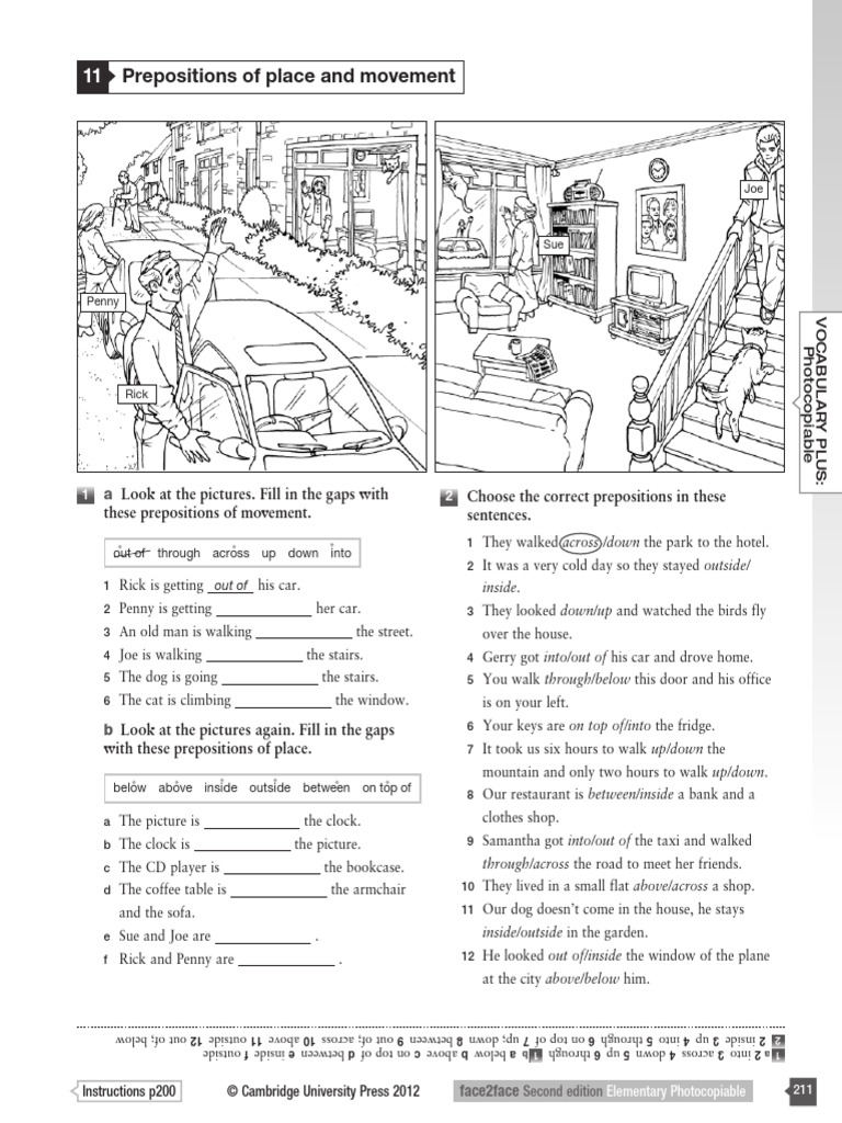 11 Prepositions of Place and Movement | PDF