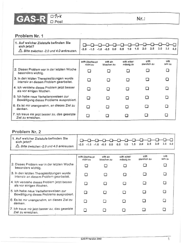 GAS Goal Attainment Scale | PDF