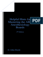 Hints For The ABA Anesthesiology Boards 4th Ed