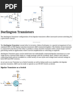 Darlington Transistor and The Sziklai Darlington Pair